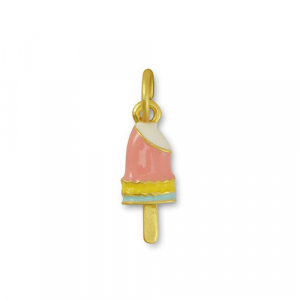 Metaal bedels ice lolly Pink-yellow-gold
