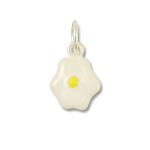 Metaal bedels egg White-yellow-silver