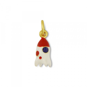 Metaal bedels rocket White-red-gold