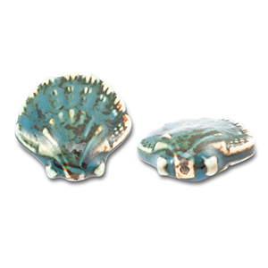 Keramiek hanger shell Teal blue