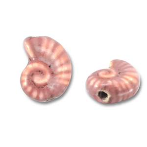 Keramiek kraal shell Vintage pink