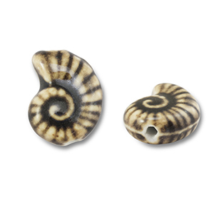 Keramiek kraal shell Light brown