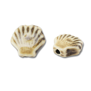 Keramiek kraal shell Light brown