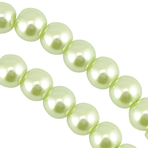 Glasparels rond 6mm Pastel green