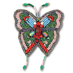 Broches butterfly Red-green-pink