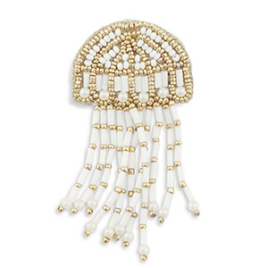 Broches jellyfish White-gold