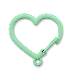 Gekleurde onderdelen voor sleutelhanger heart with loop Mint green