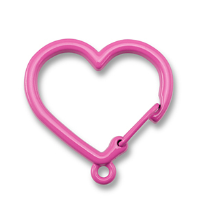 Gekleurde onderdelen voor sleutelhanger heart with loop Magenta pink