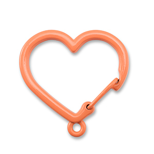 Gekleurde onderdelen voor sleutelhanger heart with loop Orange