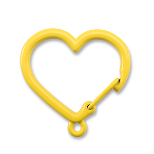 Gekleurde onderdelen voor sleutelhanger heart with loop Yellow