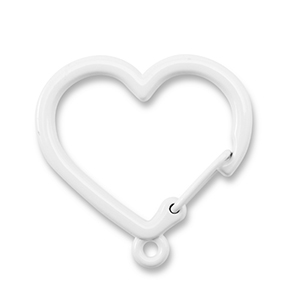 Gekleurde onderdelen voor sleutelhanger heart with loop White