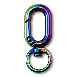 Gekleurde onderdelen voor sleutelhanger oval Black-AB coating