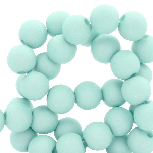 8 mm kralen van acryl matt Soft turquoise blue