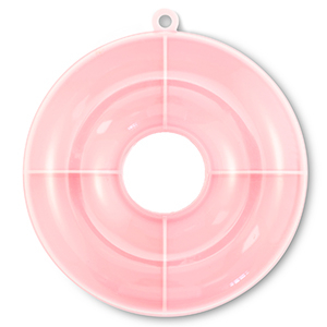 Sieraden display opbergbox 4 vaks donut Transparent-pink