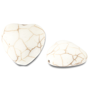 Keramiek kraal heart Off white