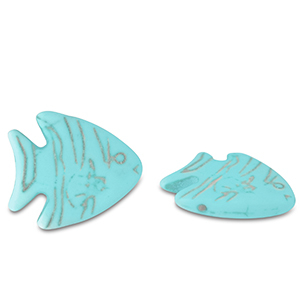 Keramiek kraal fish Turquoise blue
