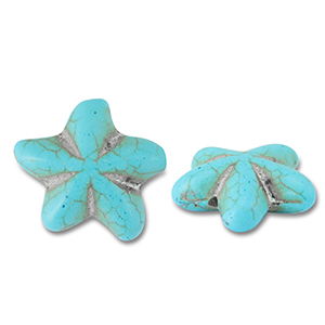 Keramiek kraal starfish Turquoise blue