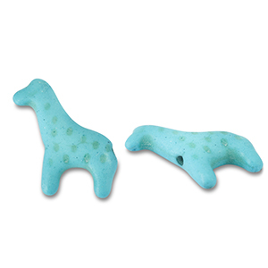 Keramiek kraal giraffe Turquoise blue