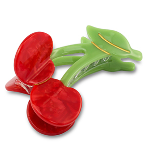 Haaraccessoires haarklem cherries Red-green-gold