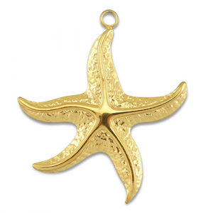 Hangers van Stainless steel Roestvrij staal (RVS) starfish Gold