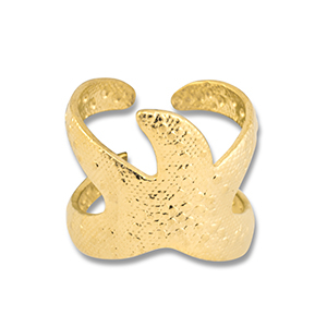 Ringen van Stainless steel Roestvrij staal (RVS) starfish Gold