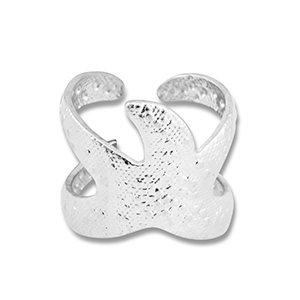 Ringen van Stainless steel Roestvrij staal (RVS) starfish Silver