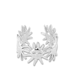 Ringen van Stainless steel Roestvrij staal (RVS) sun Silver