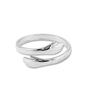 Ringen van Stainless steel Roestvrij staal (RVS) hands Silver