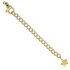 Benodigdheden van Stainless steel Roestvrij staal (RVS) verlengketting set star met karabijnslot Gold