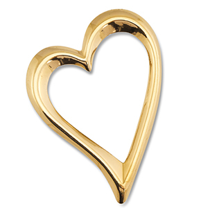 Hangers van Stainless steel Roestvrij staal (RVS) heart Gold