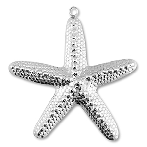Hangers van Stainless steel Roestvrij staal (RVS) starfish Silver