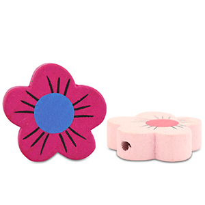 Houten kralen flower Multicolour
