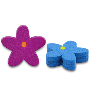 Houten kralen flower Multicolour