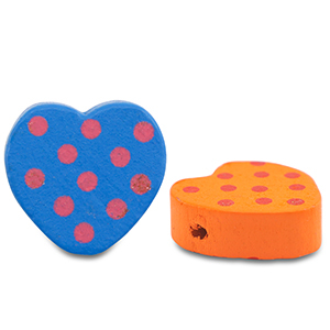 Houten kralen heart Multicolour