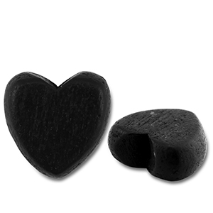 Houten kralen heart Black