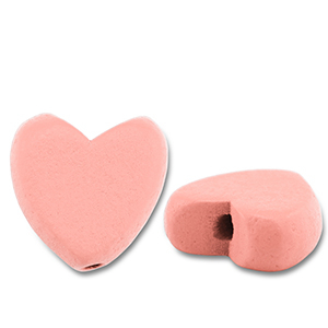 Houten kralen heart Light pink