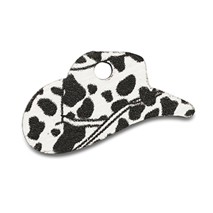 Houten bedel cowboy hat White-black
