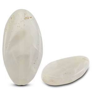 Kralen natuursteen agaat oval Transparent grey/transparent light cream peach