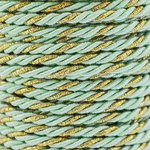 Musthave koord twisted 3mm Mint green-gold