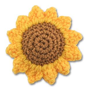 Sunflower gehaakt Yellow-brown