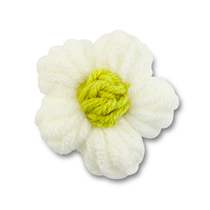 Flower gehaakt Off white-lime green