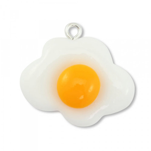 Hangers van resin egg White-orange