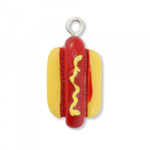 Hangers van resin hotdog Dark red-yellow