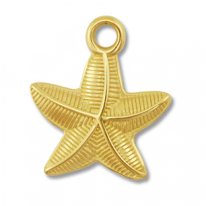 Bedels van Stainless steel Roestvrij staal (RVS) starfish Gold