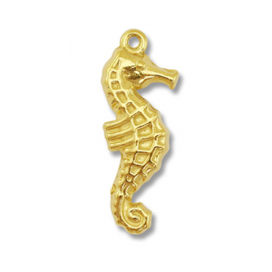 Bedels van Stainless steel Roestvrij staal (RVS) seahorse Gold