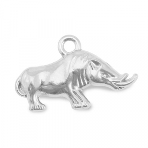 Bedels van Stainless steel Roestvrij staal (RVS) rhino Silver
