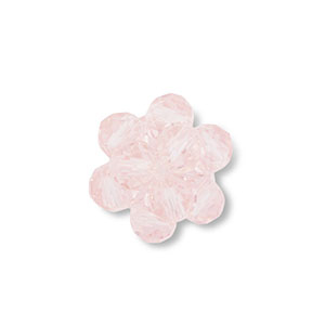 Hangers van facet flower Transparent light pink