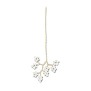 Hanger van glaskralen flower Gold-white