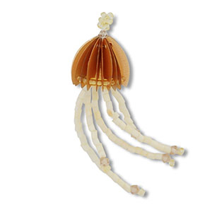 Hanger van glaskralen jellyfish Brown-nude-transparent brown