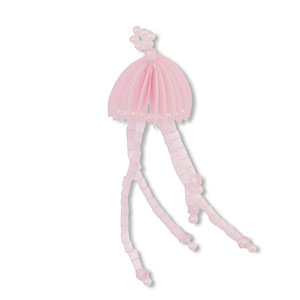 Hanger van glaskralen jellyfish Light pink-white